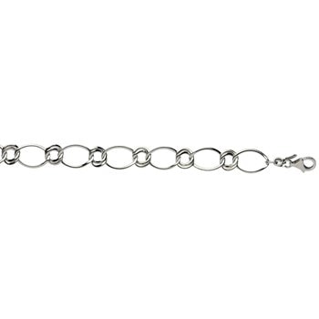 Armbånd sølv rhodineret oval bismark, fra L&G