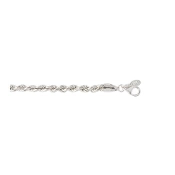Armbånd sølv rhodineret cordel 19cm, fra L&G