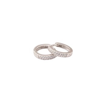 Knæk Creol sølv rhodineret hvid zirkonia 2,5x13mm, fra L&G