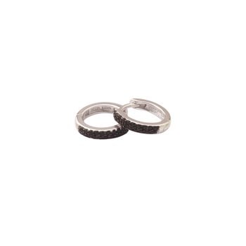 Knæk Creol sølv rhodineret sort zirkonia 2,5x13mm, fra L&G
