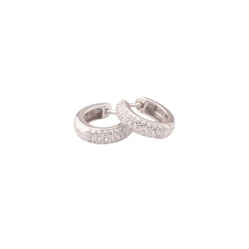 Knæk Creol sølv rhodineret hvid zirkonia 3,8x14mm, fra L&G