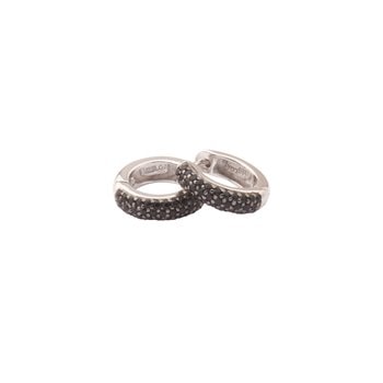 Knæk Creol sølv rhodineret sort zirkonia 3,8x14mm, fra L&G
