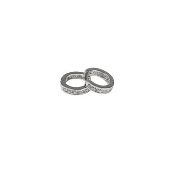 Knæk creol sølv hvid zirkonia 2,8x12mm, fra L&G