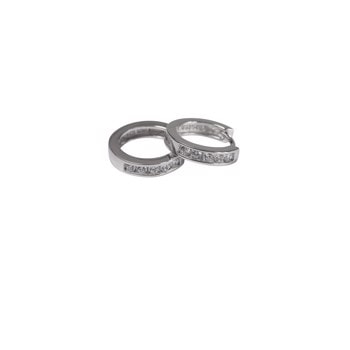 Knæk creol sølv hvid zirkonia 3x15mm, fra L&G