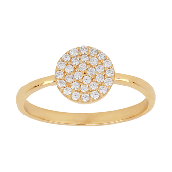8kt. guldring m/cz rund 8mm, fra Siersbøl