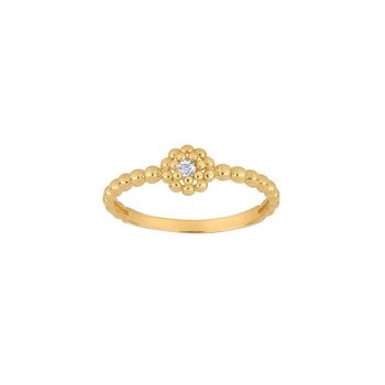 8kt. guldring m/kugler og cz, fra Siersbøl