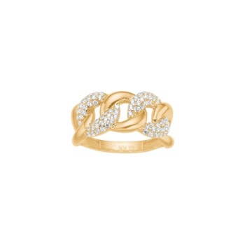8 kt. guldring  m/ glimtende zirkonia