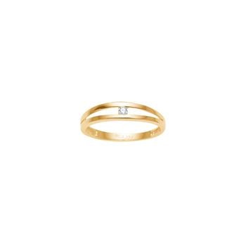 8kt. guldring bicolor m. cz, fra Siersbøl