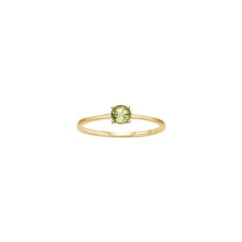 14kt. guldring m. 4mm peridot, fra Siersbøl