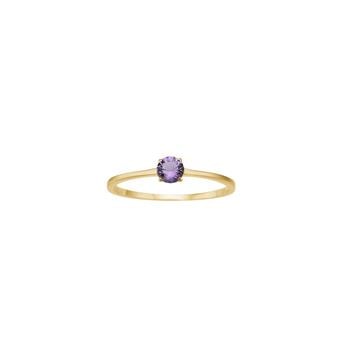 14kt. guldring m. 4mm ametyst, fra Siersbøl