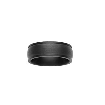 Sort stål ring med carbon str. 56-70, fra Son of Noa