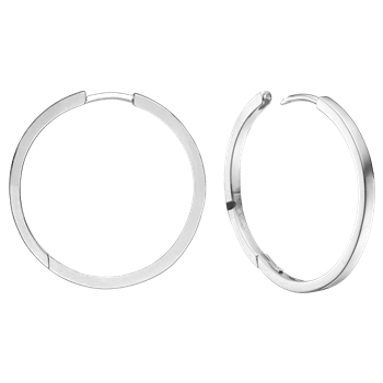Sølv creol  32mm tråd 2 mm m/klaplås, fra aagaard