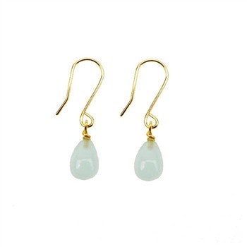 14k Earrings w.Aquamarine 14karat , fra San - Links of Joy