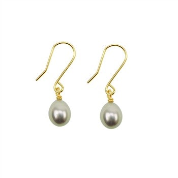 14K Earrings w.grey Fresh Water Pearl 14karat , fra San - Links of Joy