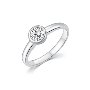Sterling sølv ring med zirkon i rørfatning 6 mm, Støvring