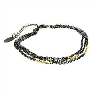Bracelet & Necklace 925/585 - Oxidised 42+8 cm, fra San - Links of Joy