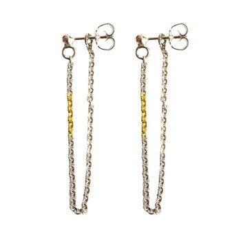 Earrings 925/585 -Rhodium Pr.par, fra San - Links of Joy