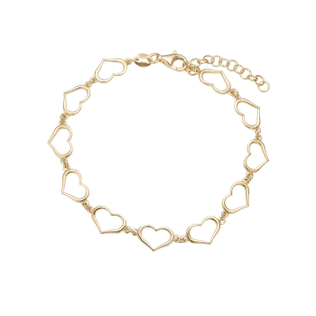 Armbånd, hearts, 16+3cm forg, fra aagaard