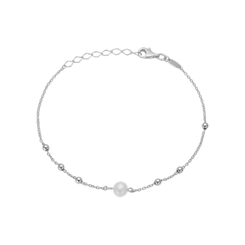 Ferskvands perle armbånd, 20cm, sølv, fra aagaard