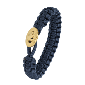 From Soldier to Soldier blåt armbånd med forgyldt lås 01, 18-25 cm