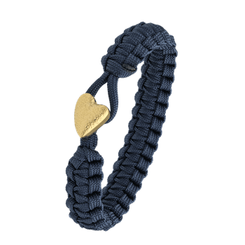 From Soldier to Soldier blåt armbånd med forgyldt lås 05, 18-25 cm