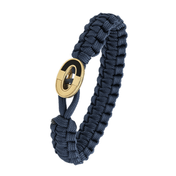 From Soldier to Soldier blåt armbånd med forgyldt lås 08, 18-25 cm