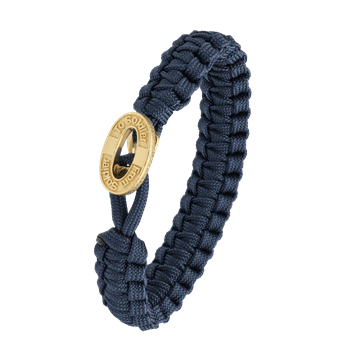 From Soldier to Soldier blåt armbånd med forgyldt lås 10, 18-25 cm