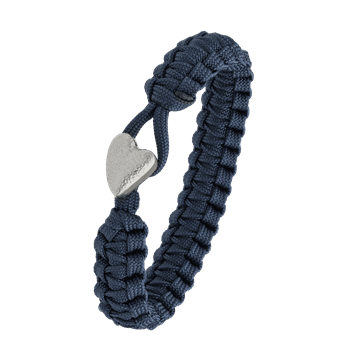From Soldier to Soldier blåt armbånd med sølv lås 05, 18-25 cm