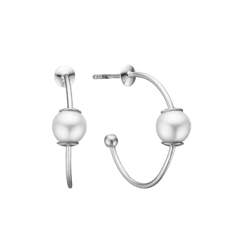 Halvcreol m/ferskvandsperle, 23mm sølv, fra aagaard
