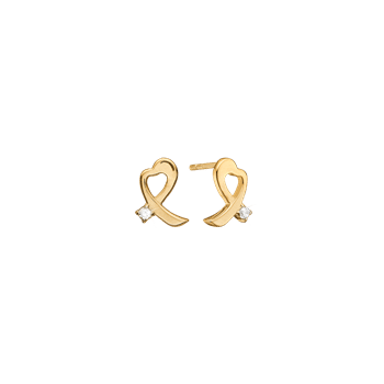 Ørestikker, 8kt guld m/2 x 0,01ct diaman, fra aagaard
