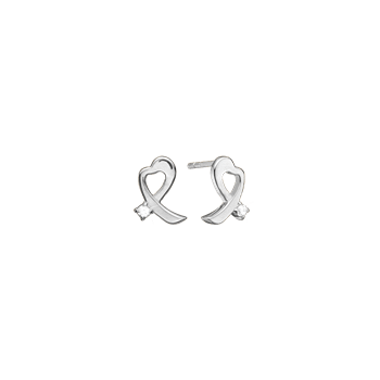 Ørestikker, 8k hvidguld m 2 x 0,01ct dia, fra aagaard