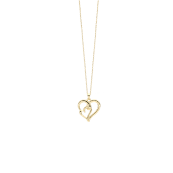 Aagaard Heart Beat hjertehalskæde i 8 karat guld 45 cm