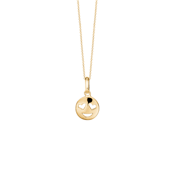 Smiley halskæde, forgyldt sølv, fra aagaard