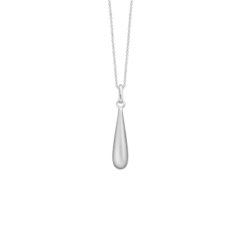 Halskæde, drop sandblast, sølv 45cm, fra aagaard