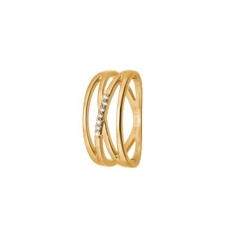 Dame ring, 8kt guld m/7 cz, fra aagaard