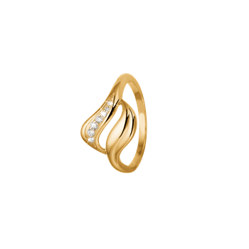 Dame ring, 8kt guld m/7 cz, fra aagaard