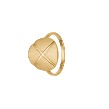 Ring, plade m/kryds, forg sølv, fra aagaard
