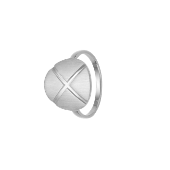 Ring, plade m/kryds, sølv, fra aagaard