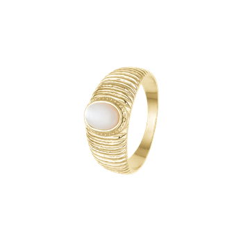 Ring, perlemor, forg sølv, fra aagaard