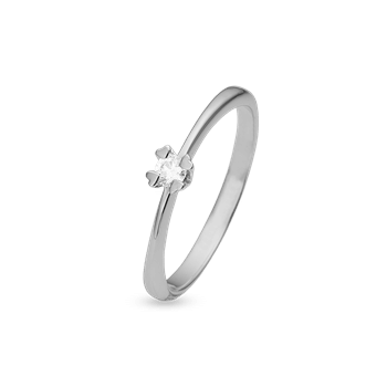 Mary ring sølv lg diam 0,10ct w/vs, fra aagaard