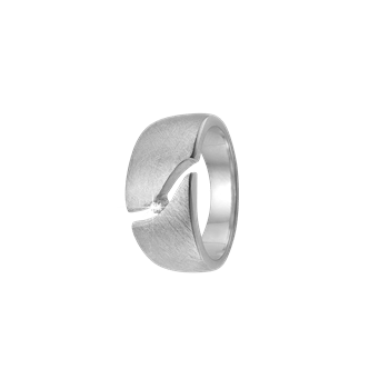 Dame ring, mat m/cz, sølv, fra aagaard