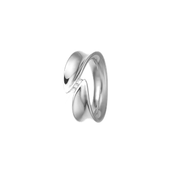 Dame ring, blank m/3cz, sølv, fra aagaard