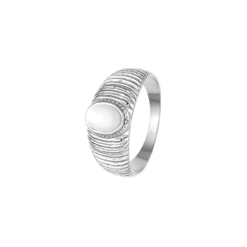 Ring, perlemor, sølv, fra aagaard