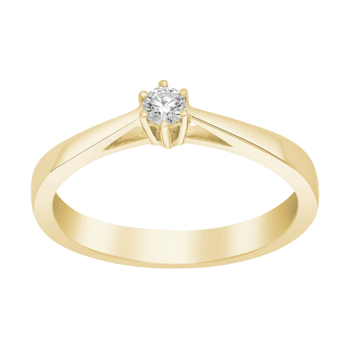 Afrodite guldring m. 0.10 ct W/SI, fra Siersbøl