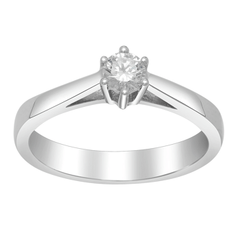 SIERSBØL 14kt. Afrodite hvg.guldring m. 0.25ct WSI, fra Siersbøl