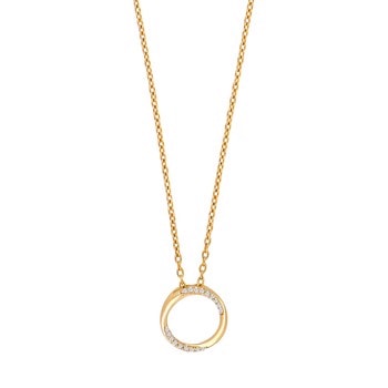 14kt. guldvedhæng m/dia. 0.04ct W/SI inkl. forg., fra Siersbøl