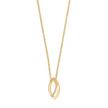 14kt. guldvedhæng m/dia. 0.01ct W/SI inkl. forg., fra Siersbøl