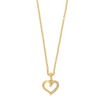 14kt. guldhjerte m/dia. 0,02ct W/SI inkl. forg, fra Siersbøl
