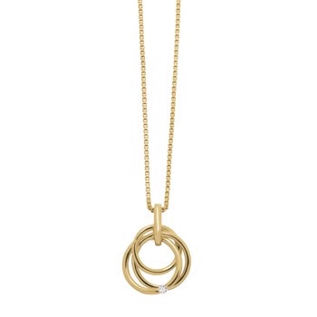 14kt. guldvedhæng m/dia. 0.020ct W/SI inkl. forg.s, fra Siersbøl