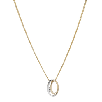 14kt. guldvedhæng bicolor m/dia. 0.030ct. W/SI ink, fra Siersbøl